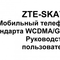 Инструкция к телефону ZTE Skate Инструкция к телефону ZTE Skate